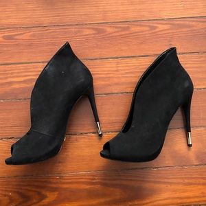 Schutz black suede heels